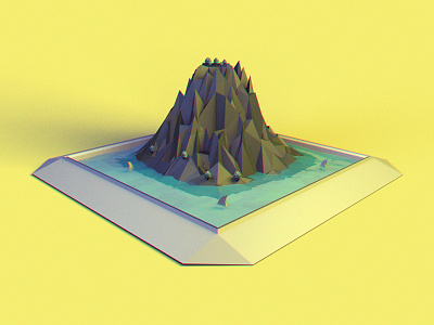 Mountain c4d low poly mountain shark