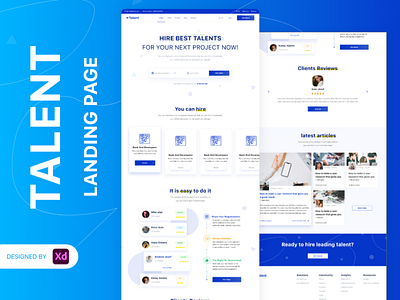 Talent - Landing Page freelance freelancers landing landing page design landingpage remote remote work talent ui user interface