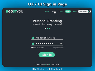 BOOSTYOU - UX / UI Sign in Page