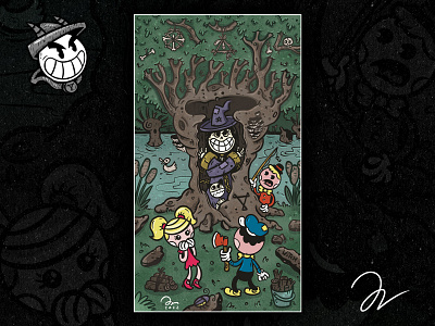 The Terrifying Discovery 1920s board book card cardgame cards cartoon design game halloween illustration kids logo oldschool poster retro rubberhose vintage webdesign witch