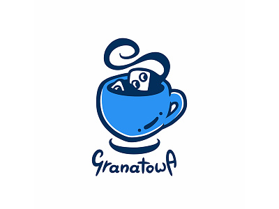 Granatowa Logo art board branding cartoon game illustration logo retro