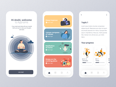Mental Health App @design app design illustration simple ui uiux