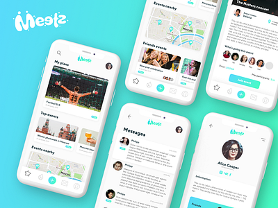 Meetz app app design social media social network ui ux