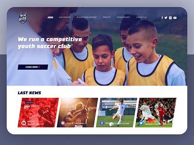 Soccer club website design football landing landingpage site soccer sport ui uiux website