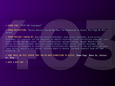 403 Forbidden Console Theme #CodePenChallenge