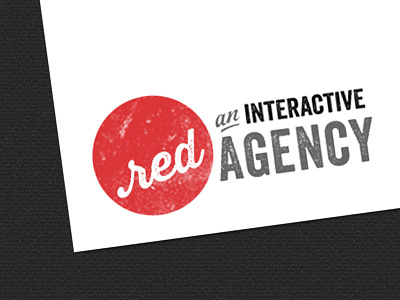 Red agency black and white grunge logo red san serif script typography