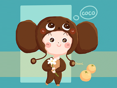 穿大耳猴的coco小姐 cute design illustration