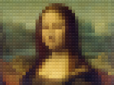 Mona Lisa Lego using dotted app app bricks da vinci dots dotted freebie illustration lego legos lisa mona monalisa open source painting points poster svg vector