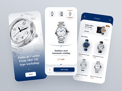 Cartier Watch APP app branding cartier color design logo shopping social ui watch