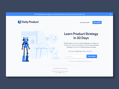Daily Product Landing Page branding daily product design illustration landing page landing page design minimalist product product management startup web dev