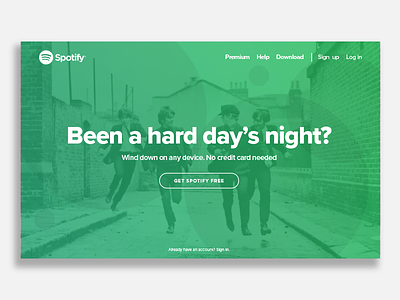 Spotify Landing Page UI 003 dailyui landing page minimalist spotify ui ux web design