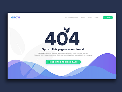 404 Error UI Concept 008 404 404 error dailyui error grow growsuper startup ui ux web concept web dev