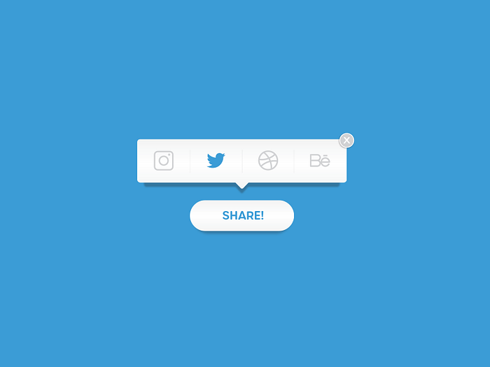 Social Share Button UI Concept by Ben Paterson on Dribbble