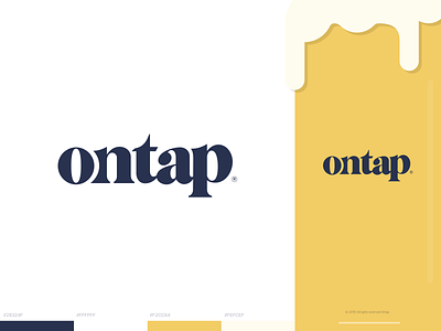 Ontap Logo & Splash Screen app app screen beer beer branding branding flat logo minimalistic splash page startup ui ux