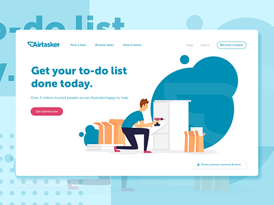 Minimalist Airtasker Landing Page