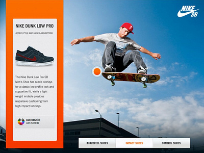 Nike SB app design ui