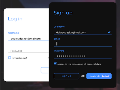 Sign Up Form by Petr Dobrev on Dribbble