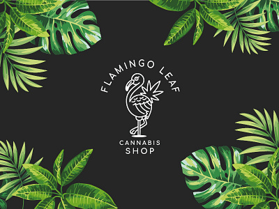 Logo Design for Flamingo Leaf branding cannabis flamingo graphic design logo design pink shop