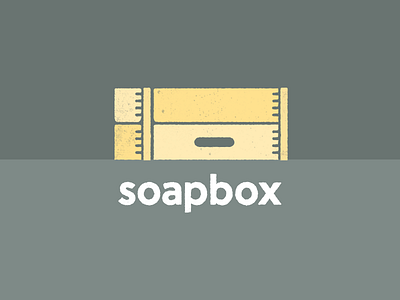 Soapbox box branding crate green logo soapbox wood yellow