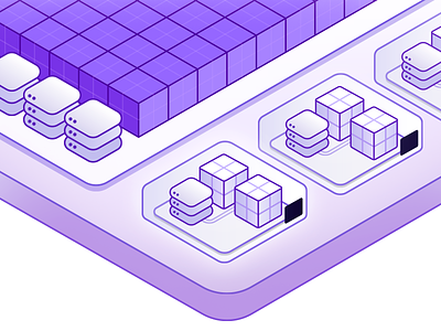 Private Spaces database dynos heroku illustration isometric purple runtime spaces