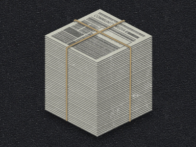 Stacked 34 icon illustration isometric media newspaper stack string texture