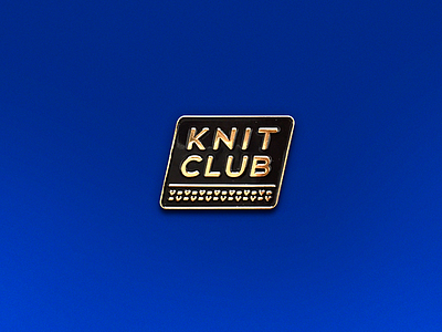 Knit Club 3d black club enamel gold knit pin v v v v
