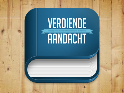 iOS icon for "Verdiende aandacht" app appstore blue book icon icons ios ipad iphone white