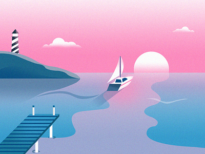 Sea sunrise illustration