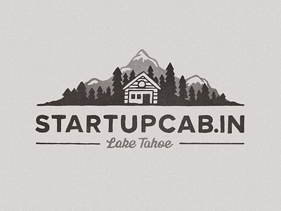 Startup Cabin | 2x branding cabin hand drawn logo mountain octopus creative startup tahoe tree