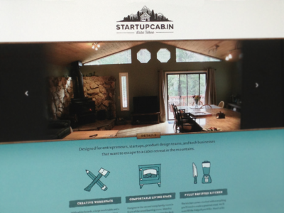 Startup Cabin Website cabin drawn hand icon illustration lake tahoe mountain startup ui web website