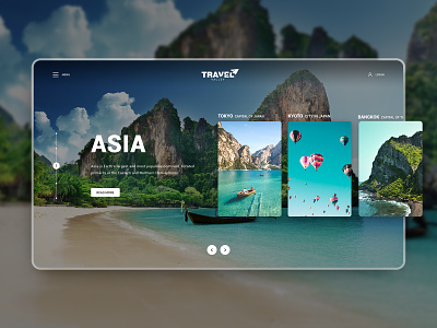 Travel - Home page branding herosection homepage online slider travel trip ui web design website