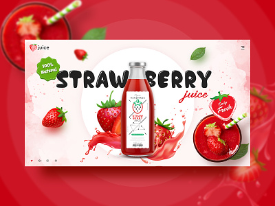 Juice - Home page buy design ecommerce homepage illustration juice online shop slider strawberry typography ui unique ux web design website