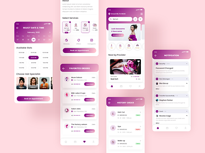 Slay Me - Beauty salon app application beauty branding concept design ecommerce full app home online salon shop store typography ui ux