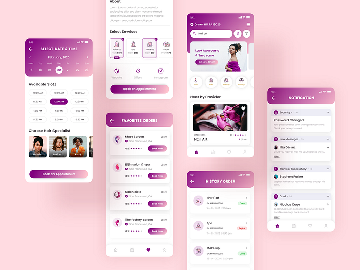 Slay Me - Beauty salon app by Invints Infotech on Dribbble