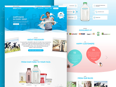 Milk web body bright fireart home page design illustration layoutdesign light blue milk ui ux web design website
