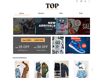 E-commerce Web site clothes ecommerce shopping site ui