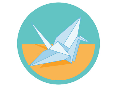 Kiss Badge 5 app badge fun graphic design paper crane ui ux