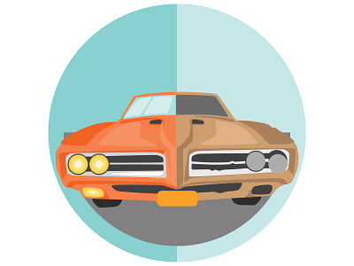 Car Restoration badge car fast graphic design gto illustration ui ux web design