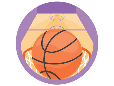 Basketball badge basketball court dribbble fisheye icon illustration sports ui ux web design
