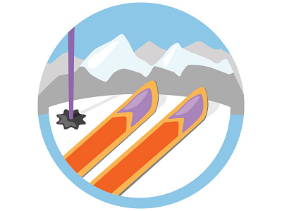 Skiing Badge badge graphic design icon illustration ski skiing sports ui ux web design winter