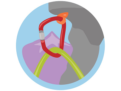 Rock Climbing badge carabiner graphic design illustration rock climbing ui ux