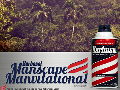 Barb Dribbble ad advertising barbasol jungle manscape metal spec