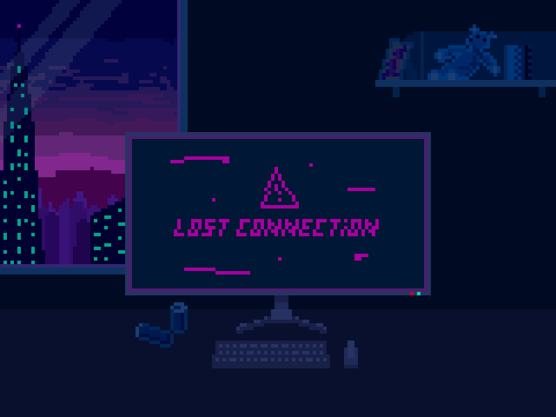 Lost connection animation design illustration pixel animation pixel art