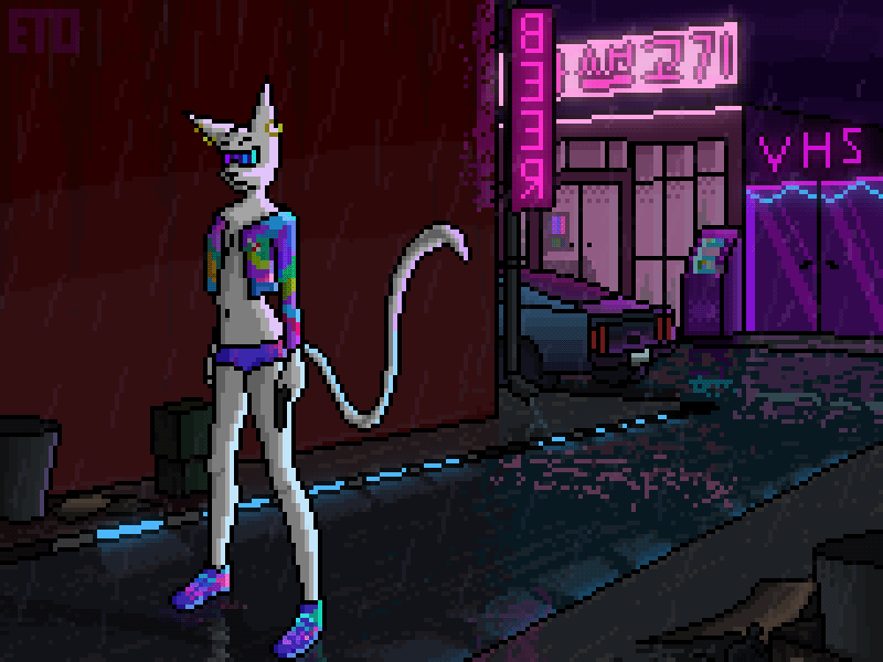 Night walk through the ghetto animation design illustration pixel pixel animation pixel art