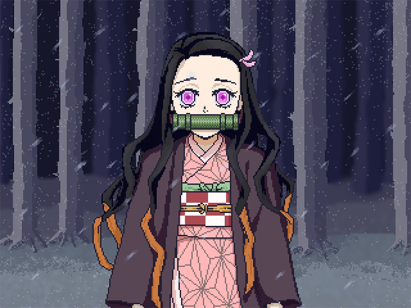 Kimetsu No Yaiba animation anime design illustration pixel animation pixel art