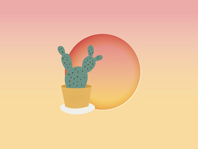 Heat wave cactus heat illustration sun warm
