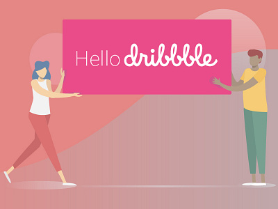 Hello Dribbble! illustration