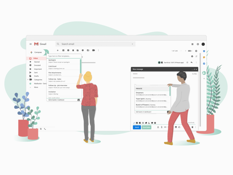 Designing a New Interface animation gmail illustration ui