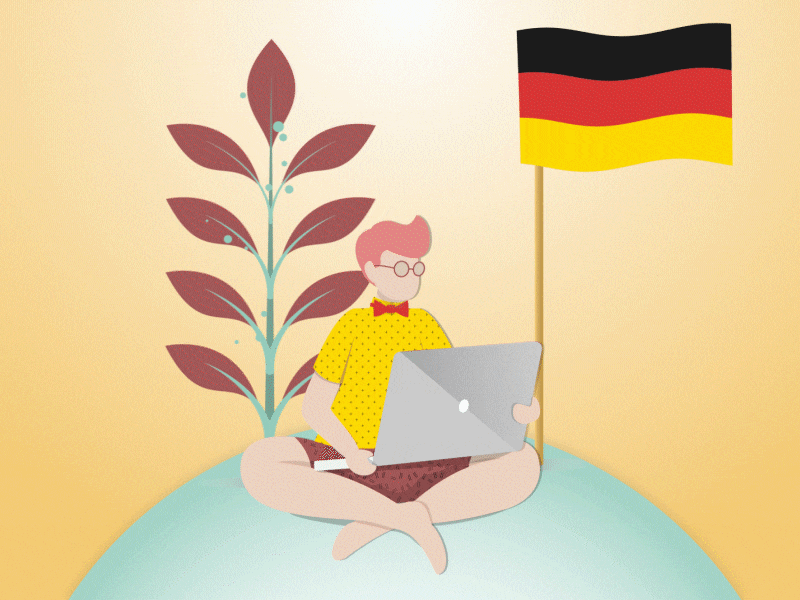 Now in German! animation berlin flag german germany illustration language