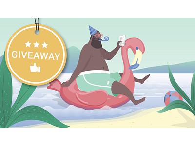 Giveaway animation branding floatie giveaway illustration party summer